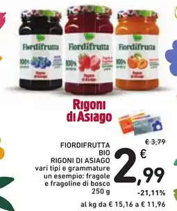 Conad Fiordifrutta bio rigoni di asiago offerta