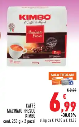Conad Caffè macinato fresco Kimbo offerta