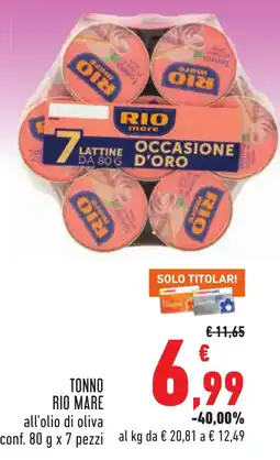 Conad Tonno Rio Mare all'olio di oliva offerta