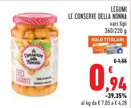 Conad Le conserve della nonna Ceci giganti offerta