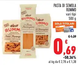 Conad Pasta di semola Rummo offerta