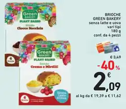 Conad Brioche Green Bakery senza latte e uova offerta