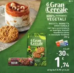 Conad Biscotti, barretta Gran Cereale offerta