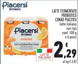 Conad Latte fermentato probiotico Piacersi offerta