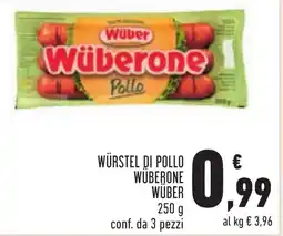 Conad Würstel di pollo Wüberone Wüber offerta