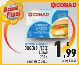Conad Burger di pesce Conad offerta