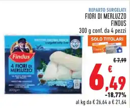 Conad Fiori di merluzzo Findus offerta