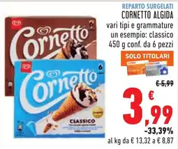 Conad Cornetto Algida classico offerta