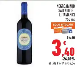 Conad Negroamaro Salento IGT Li Tamarici offerta