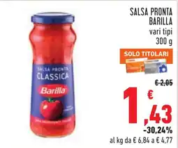 Conad Salsa pronta classica Barilla offerta