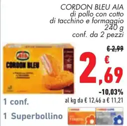 Conad Cordon bleu Aia di pollo con cotto di tacchino e formaggio offerta
