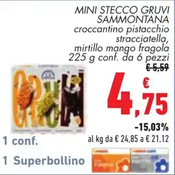 Conad Mini stecco Gruvi Sammontana offerta