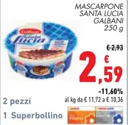 Conad Mascarpone Santa Lucia offerta