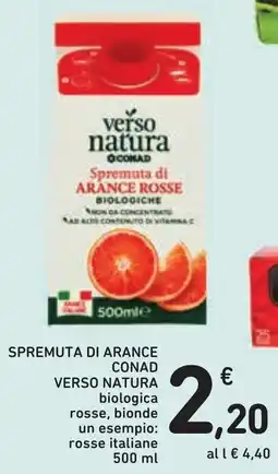 Conad Spremuta di arance verso natura biologica rosse, bionde offerta