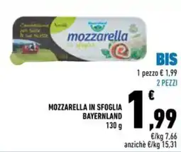 Conad Superstore Mozzarella in sfoglia Bayernland offerta