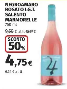 Coop Superstore Negroamaro rosato I.G.T. Salento Marmorelle offerta