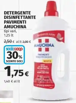 Coop Superstore Detergente disinfettante pavimenti Amuchina offerta