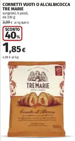 Coop Superstore Cornetti vuoti o all'albicocca Tre Marie offerta