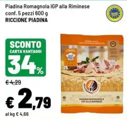 Iper La Grande Piadina Romagnola IGP alla Riminese Riccione Piadina offerta
