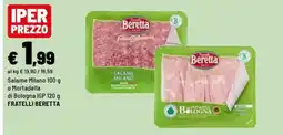 Iper La Grande Salame Milano o Mortadella di Bologna IGP offerta