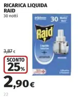 Coop Superstore Ricarica liquida Raid offerta