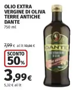 Coop Superstore Olio extra vergine di oliva Terre antiche Dante offerta