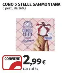 Coop Superstore Cono 5 stelle Sammontana offerta