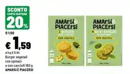 Iper La Grande Burger vegetali con spinaci o con carciofi offerta