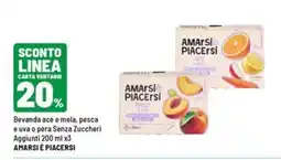 Iper La Grande AMArsi è PIACERSI bevanda ace e mela, pesca e uva o pera offerta