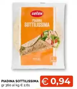 Mercatò Local Selex piadina sottileissima offerta