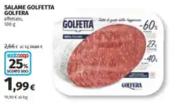 Coop Superstore Salame Golfetta Golfera offerta