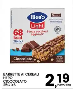 Interspar Barrette ai cereali Hero Cioccolato offerta