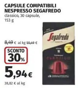 Coop Superstore Capsule compatibili Nespresso Segafredo classico offerta