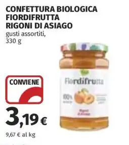 Coop Superstore Confettura biologica fiordifrutta Rigoni di Asiago offerta