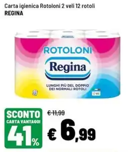 Iper La Grande Carta igienica Rotoloni 2 veli Regina offerta