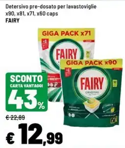 Iper La Grande Detersivo pre-dosato per lavastoviglie Fairy offerta