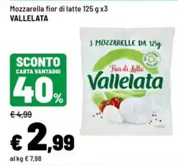 Iper La Grande Mozzarella fior di latte Vallelata offerta