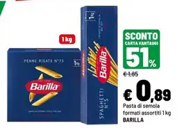 Iper La Grande Pasta di semola formati assortiti BARILLA offerta