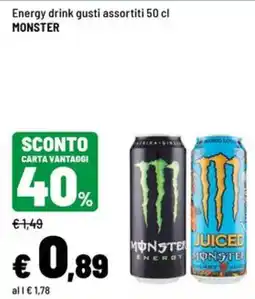 Iper La Grande Energy drink gusti assortiti MONSTER offerta