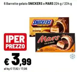 Iper La Grande Barrette gelato SNICKERS o MARS offerta