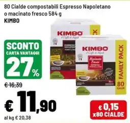 Iper La Grande Cialde compostabili Espresso Napoletano o macinato fresco Kimbo offerta