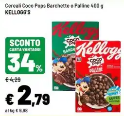 Iper La Grande Cereali Coco Pops Barchette o Palline Kellogg's offerta