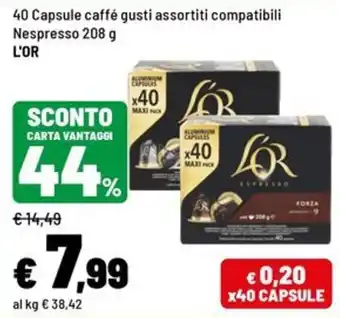 Iper La Grande Capsule caffé gusti assortiti L'OR offerta