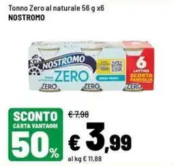 Iper La Grande Tonno Zero al naturale Nostromo offerta