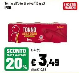 Iper La Grande Tonno all'olio di oliva offerta