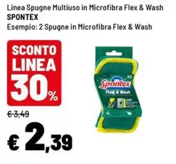 Iper La Grande Spugne Multiuso in Microfibra Flex & Wash Spontex offerta