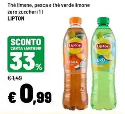 Iper La Grande Thè limone pesca o thè verde limone Lipton offerta