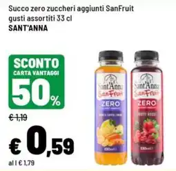 Iper La Grande Succo zero zuccheri aggiunti SanFruit offerta