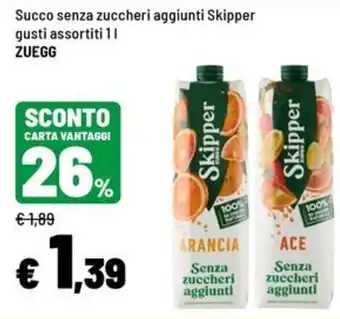 Iper La Grande Succo senza zuccheri aggiunti Skipper offerta
