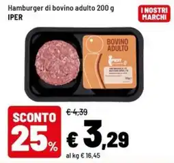 Iper La Grande Hamburger di bovino adulto IPER offerta